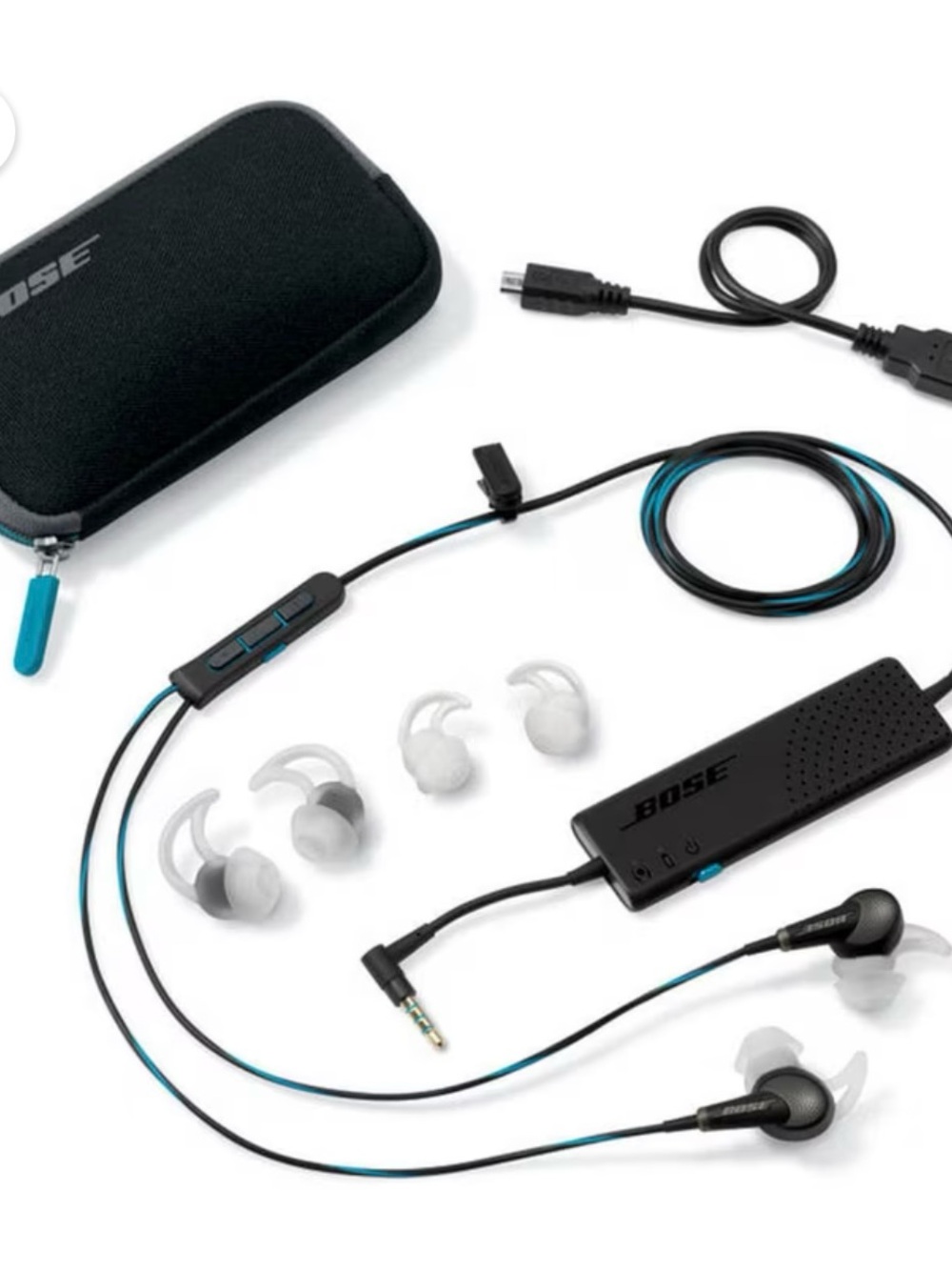 Bose Black and Teal In-Ear Headphones with Carrying Case